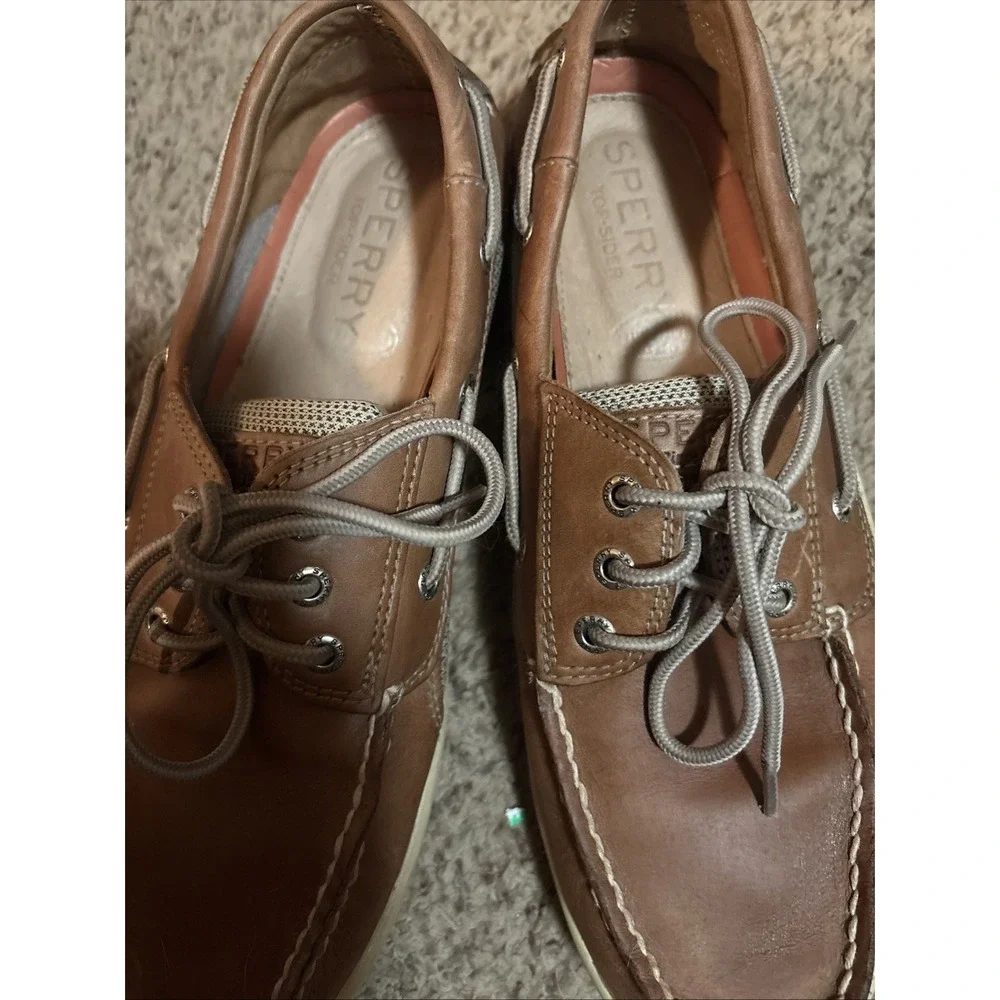 Sperry  Top Sider Brown Leather Boat Shoes Men's Sz 10 Beach Casual